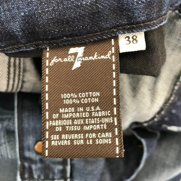 7 For All Mankind Mens 38 JARED Straight Leg Button Fly 100% Cotton Jeans 38x34 - Picture 8 of 15